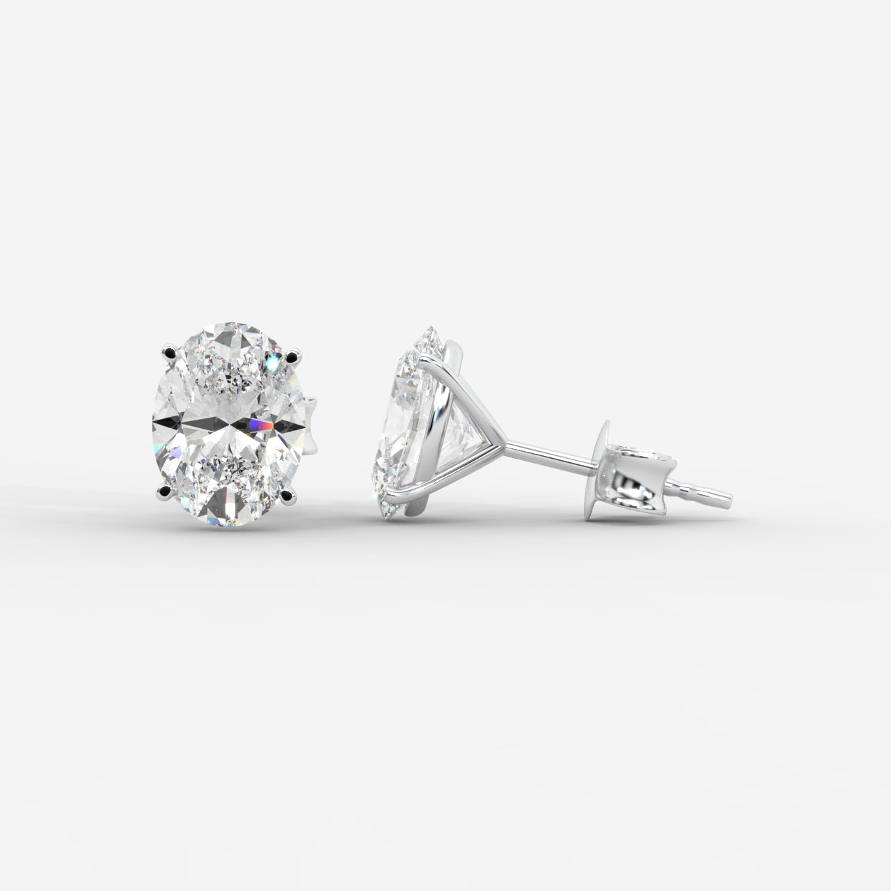 Elise Classic Diamond Stud Earrings – Oval