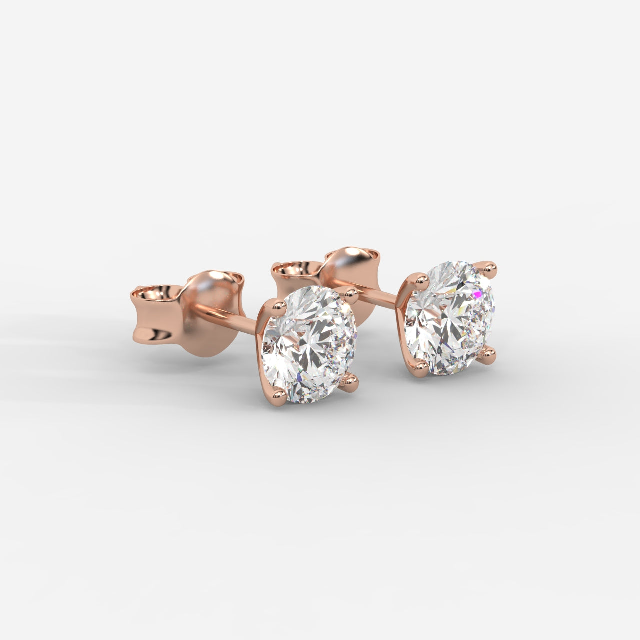 Elise Classic Diamond Stud Earrings – Round