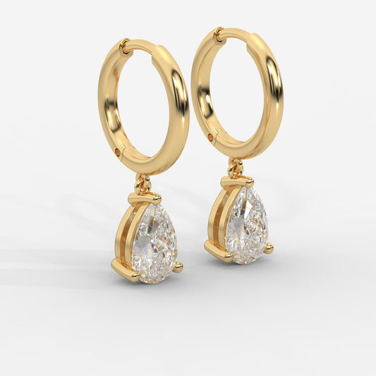 Lorissa Drop Huggie Hoop Earrings – Pear