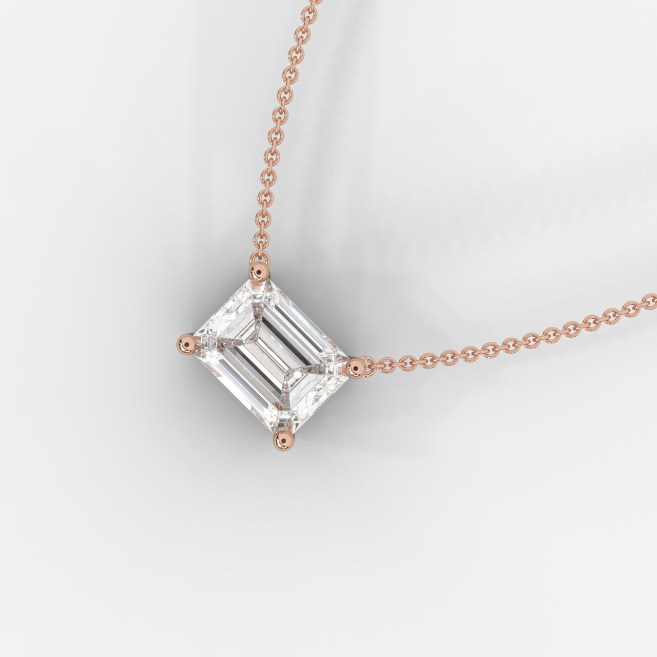 Emma Solitaire Pendant With 18" Adjustable Chain - Emerald