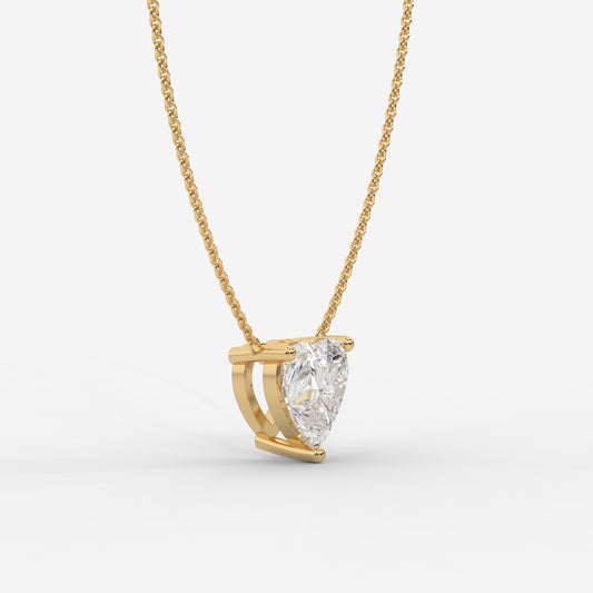 Emma Solitaire Pendant With 18" Adjustable Chain - Heart