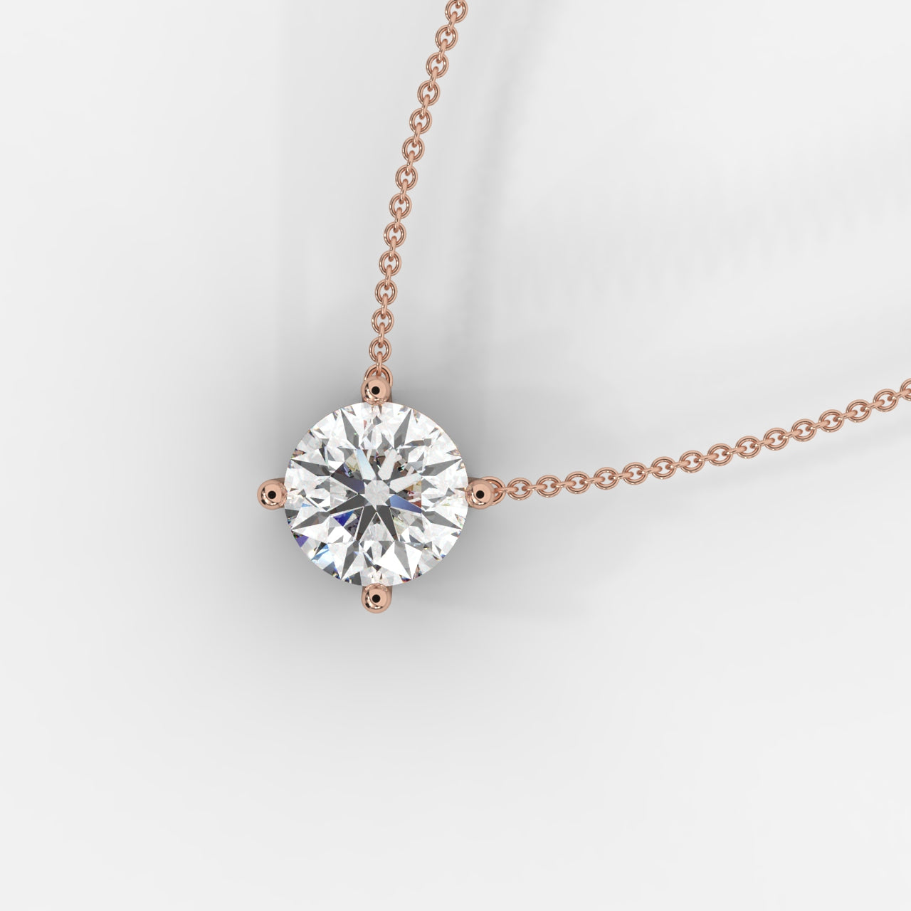 Emma Solitaire Pendant With 18" Adjustable Chain - Round