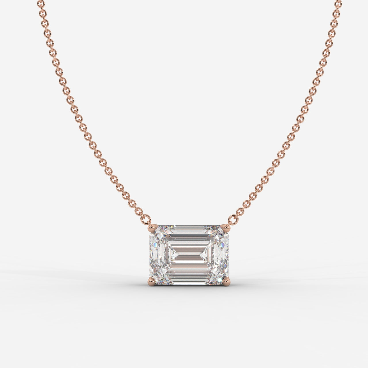 Avery Emerald Solitaire Pendant Necklace 1ctW