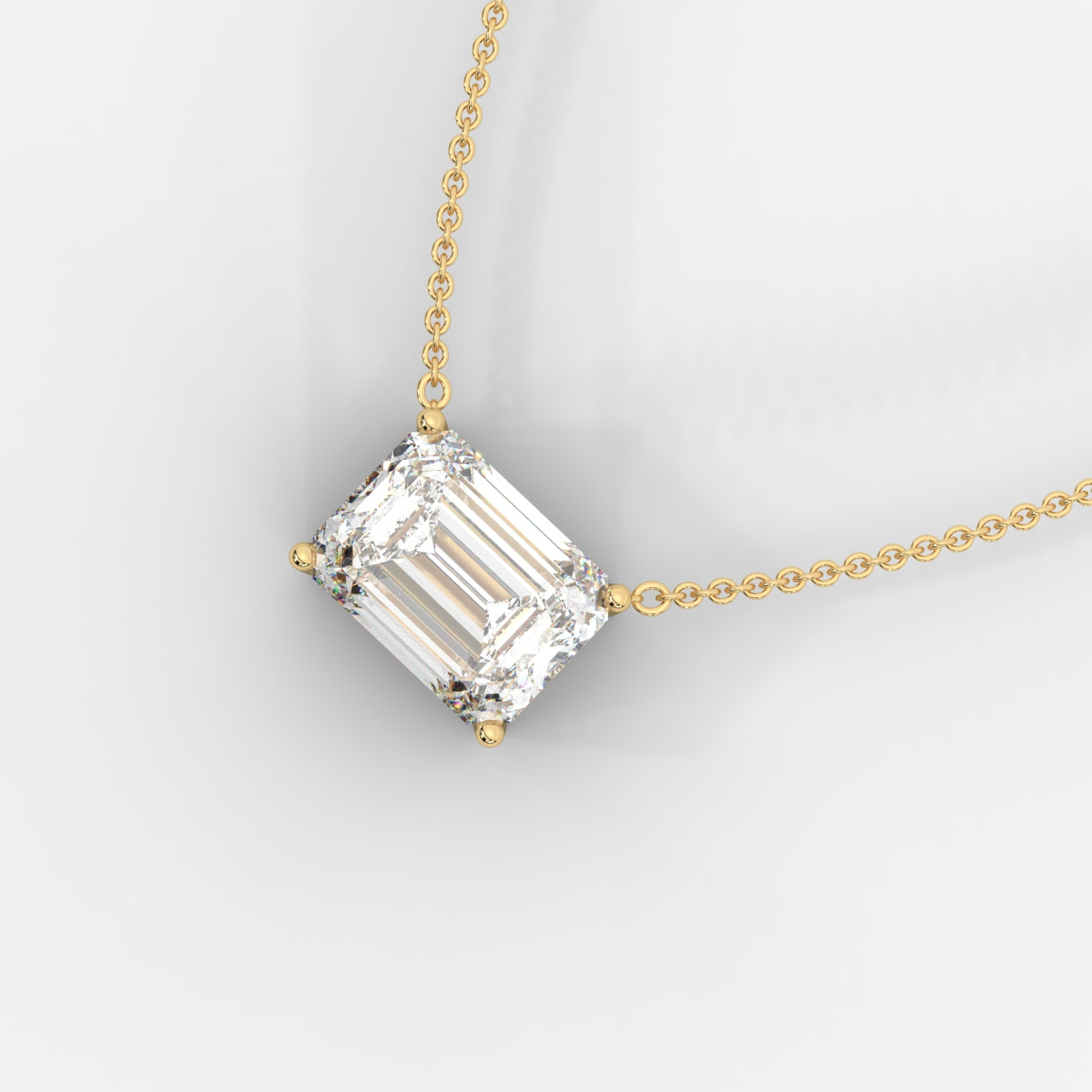 Avery Emerald Solitaire Pendant Necklace 1ctW