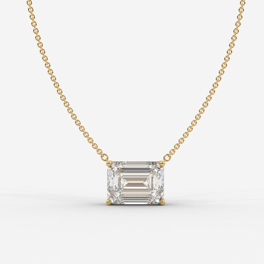 Avery Emerald Solitaire Pendant Necklace 1ctW