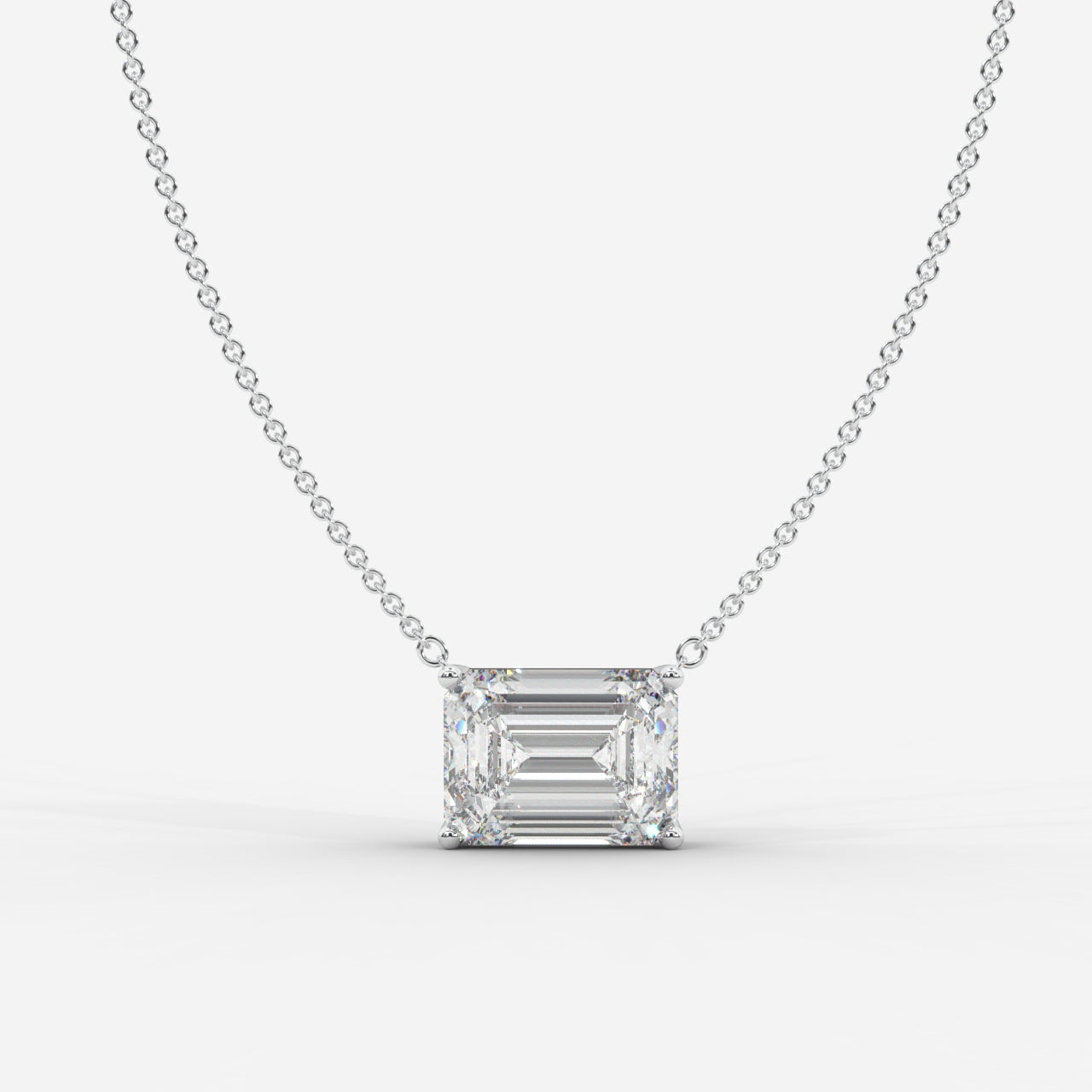 Avery Emerald Solitaire Pendant Necklace 1ctW