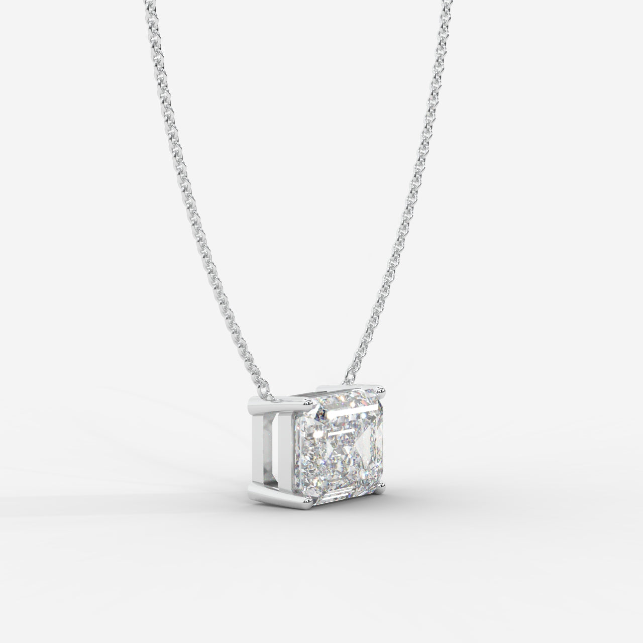 Avery Emerald Solitaire Pendant Necklace 1ctW