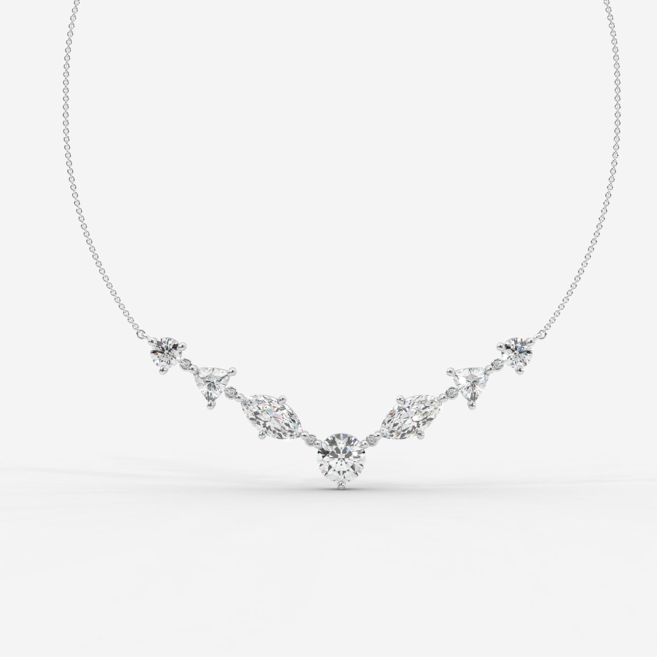 Lyric Mixed Shape Diamond Tennis Necklace 1ctW