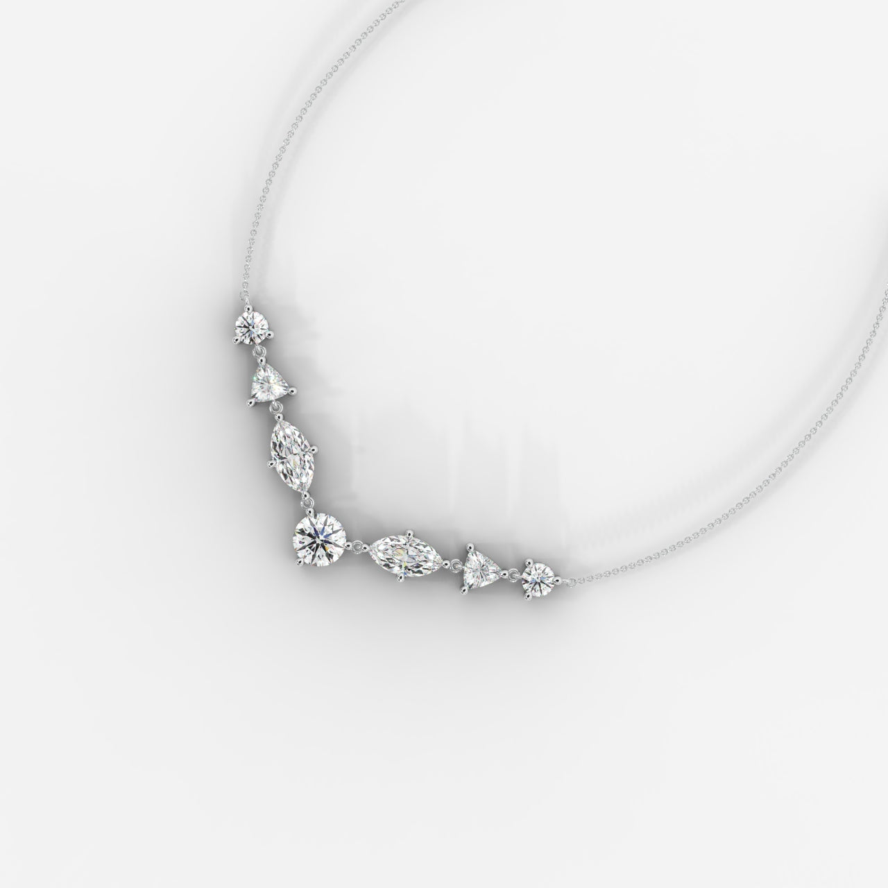 Lyric Mixed Shape Diamond Tennis Necklace 1ctW