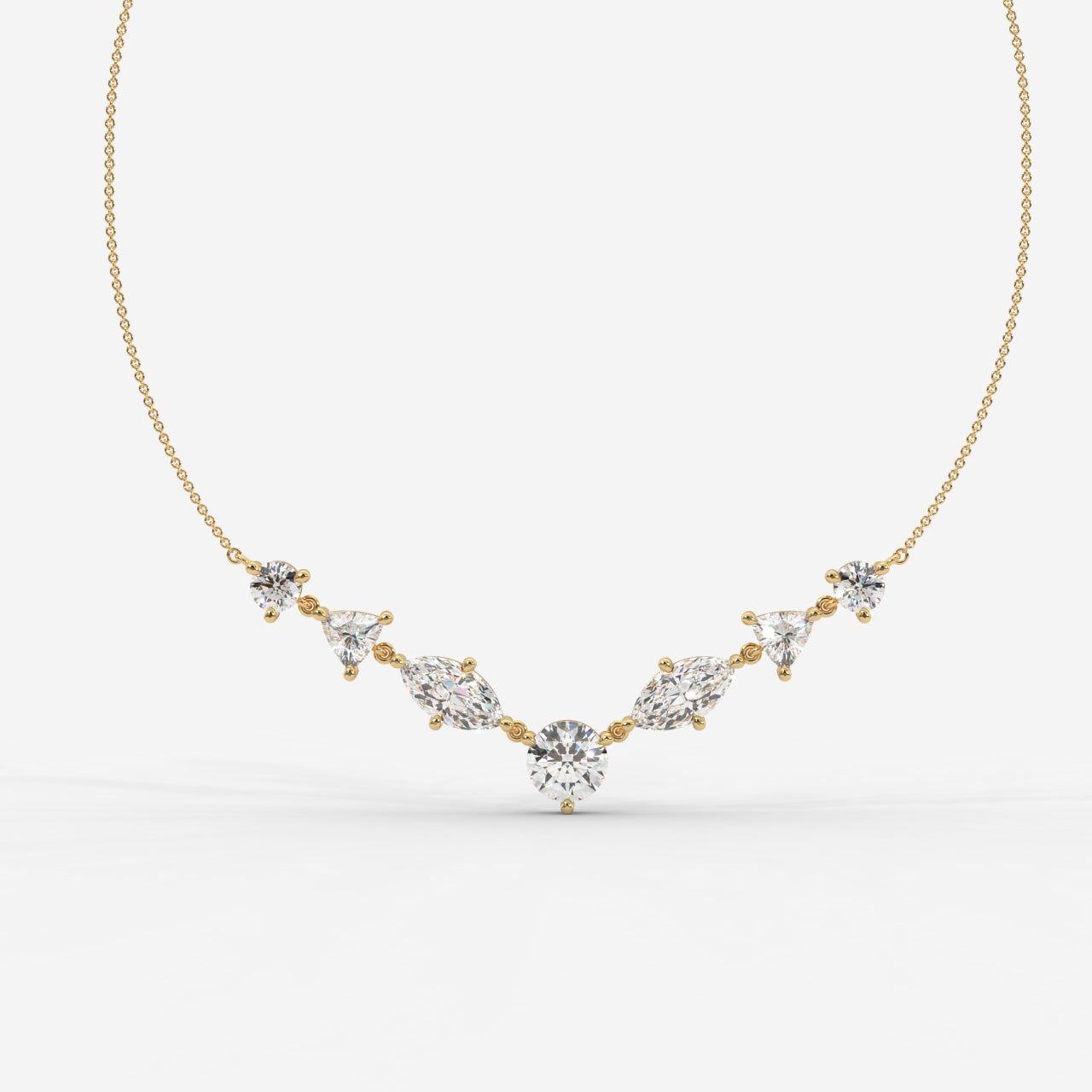 Lyric Mixed Shape Diamond Tennis Necklace 1ctW