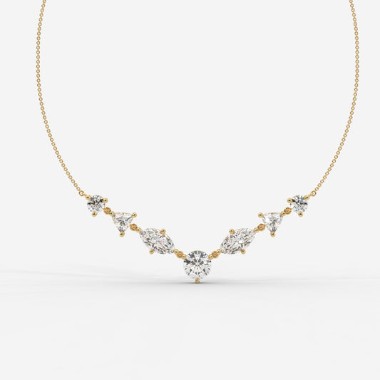 Lyric Mixed Shape Diamond Tennis Necklace 1ctW