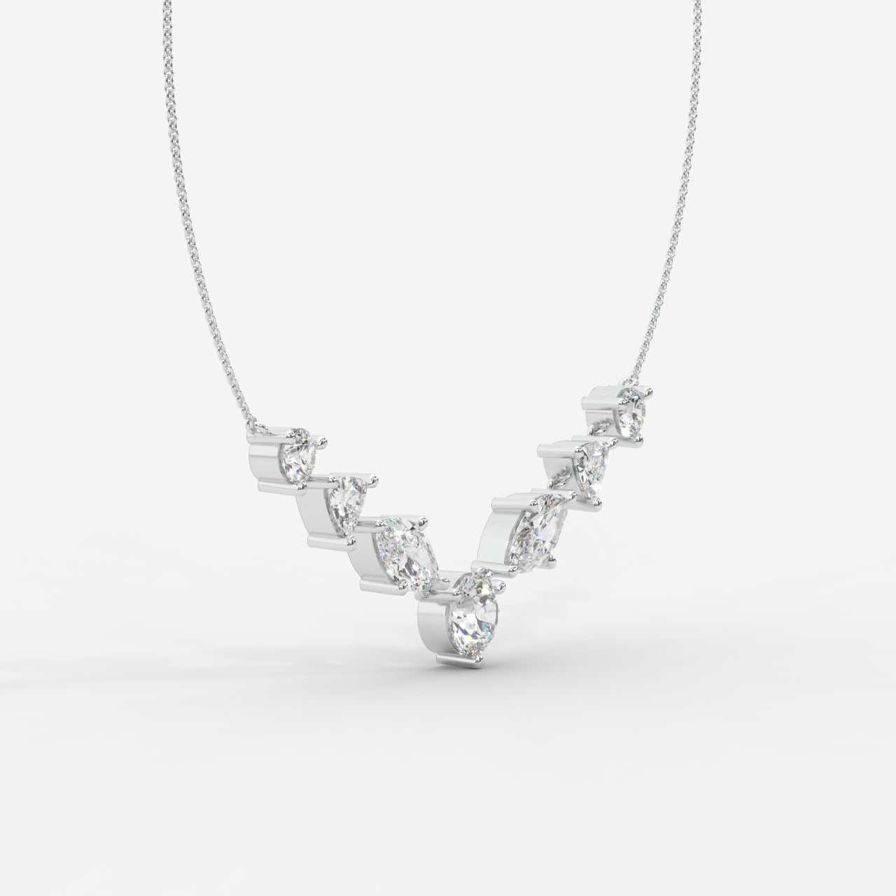 Lyric Mixed Shape Diamond Tennis Necklace 1ctW