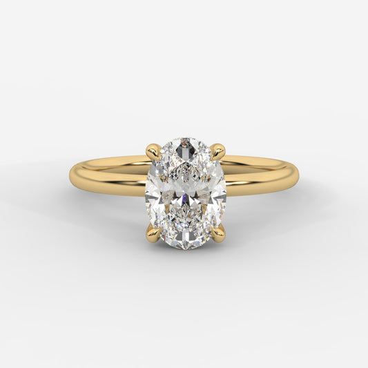 Talia Solitaire Ring With Hidden Halo - Oval