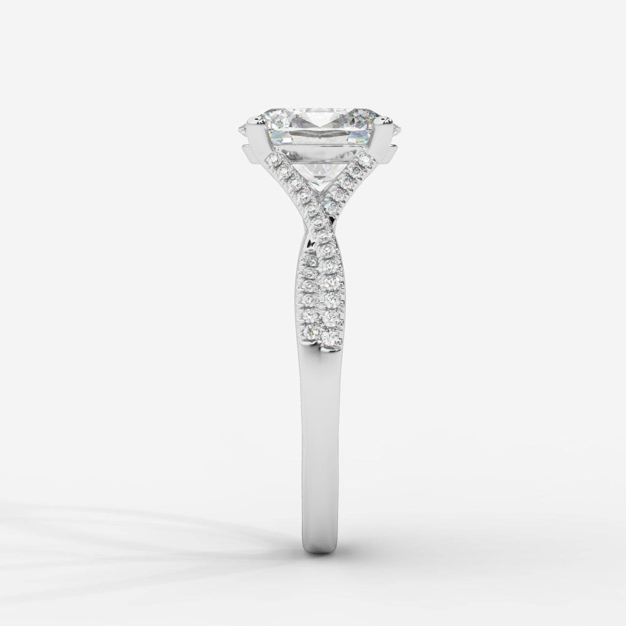 Florence Pavé Split Shank Diamond Ring – Oval