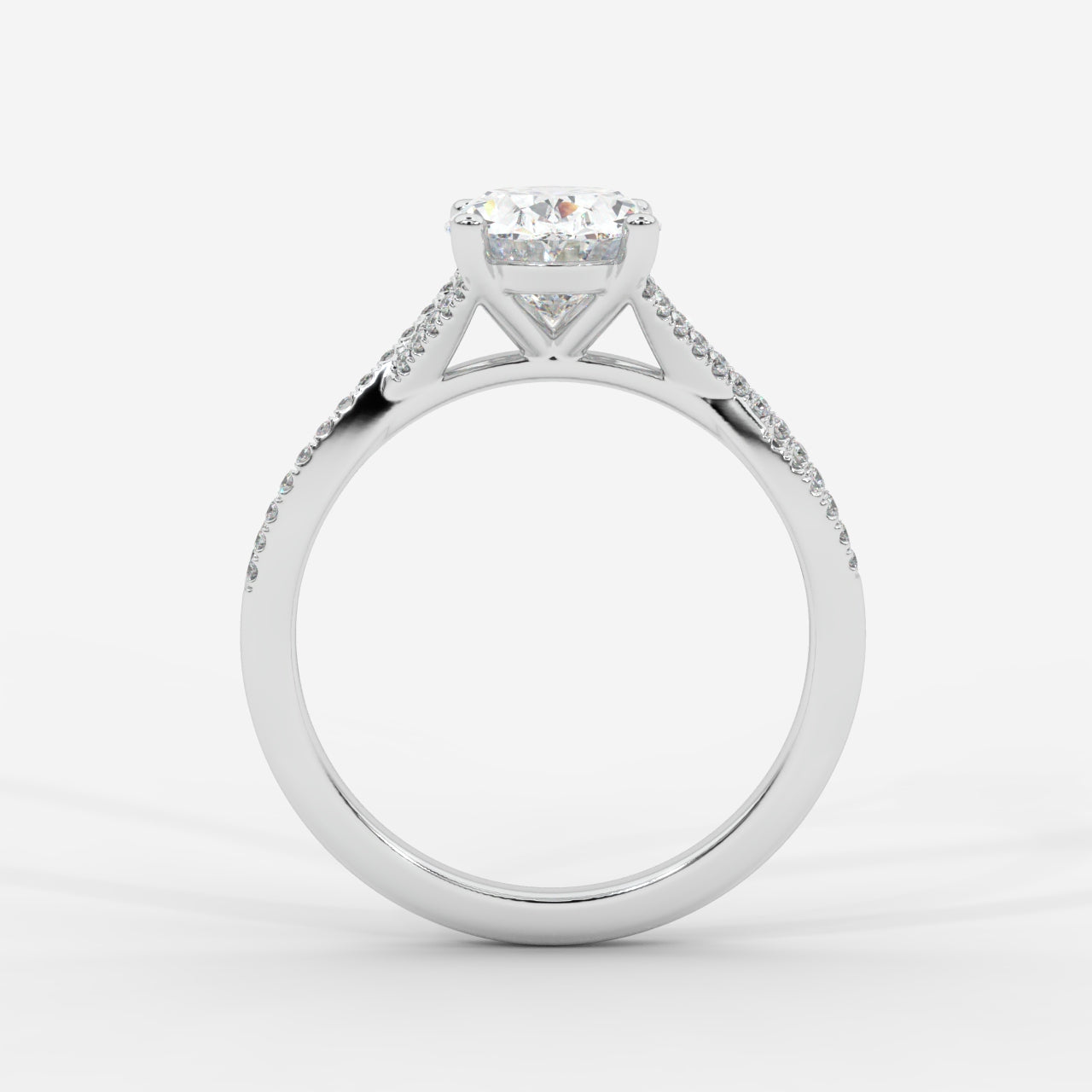 Florence Pavé Split Shank Diamond Ring – Oval
