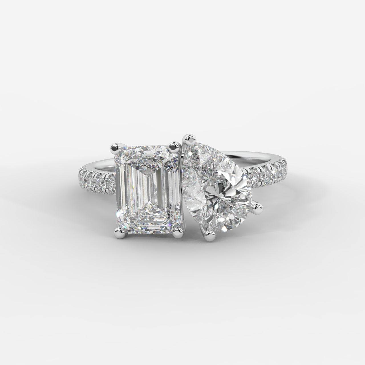 Adele Toi et Moi Diamond Ring – Emerald & Pear