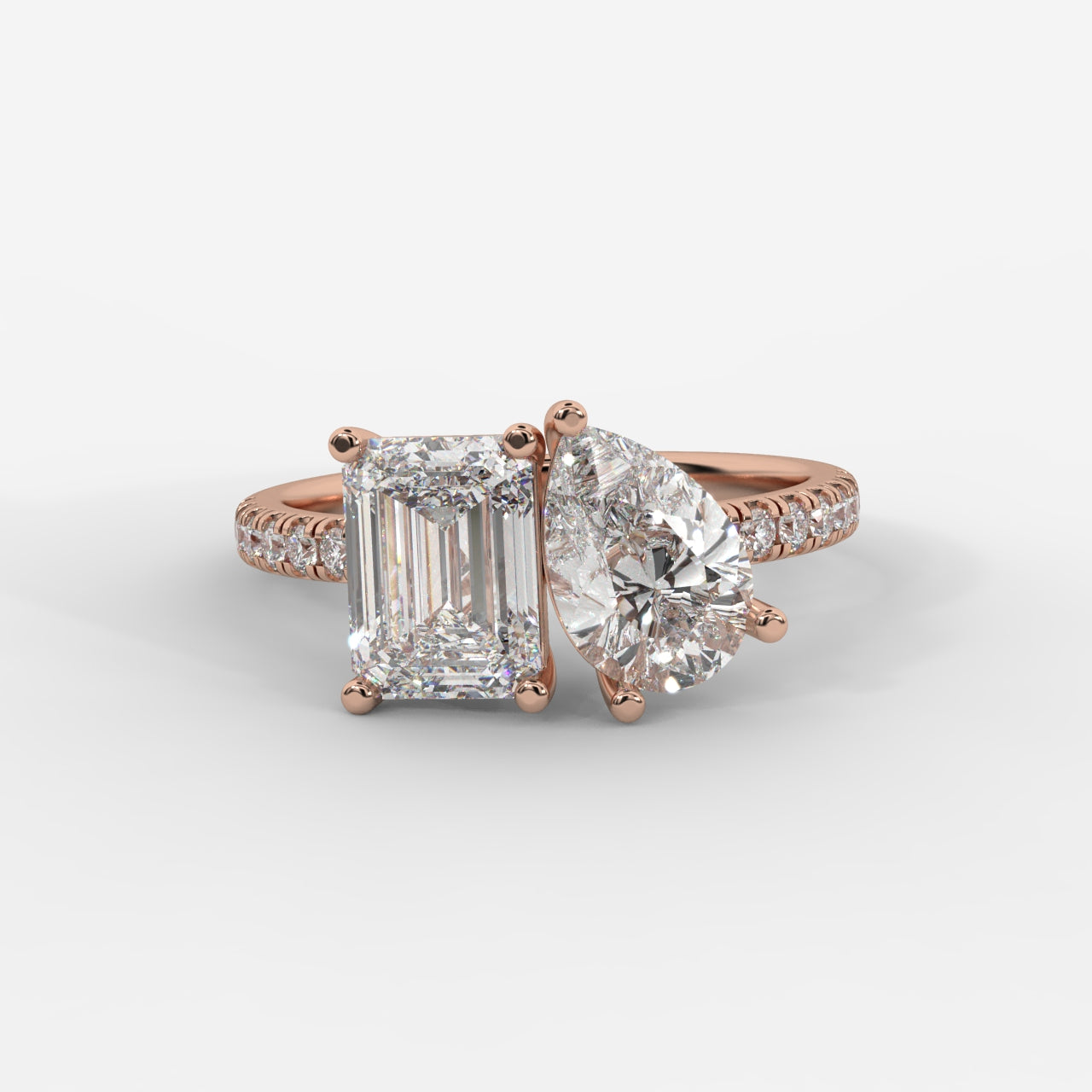Adele Toi et Moi Diamond Ring – Emerald & Pear