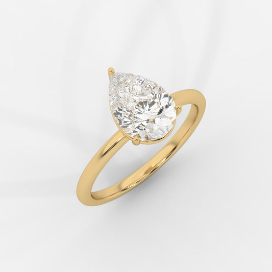 Aria Brilliant Diamond Solitaire Ring - Pear