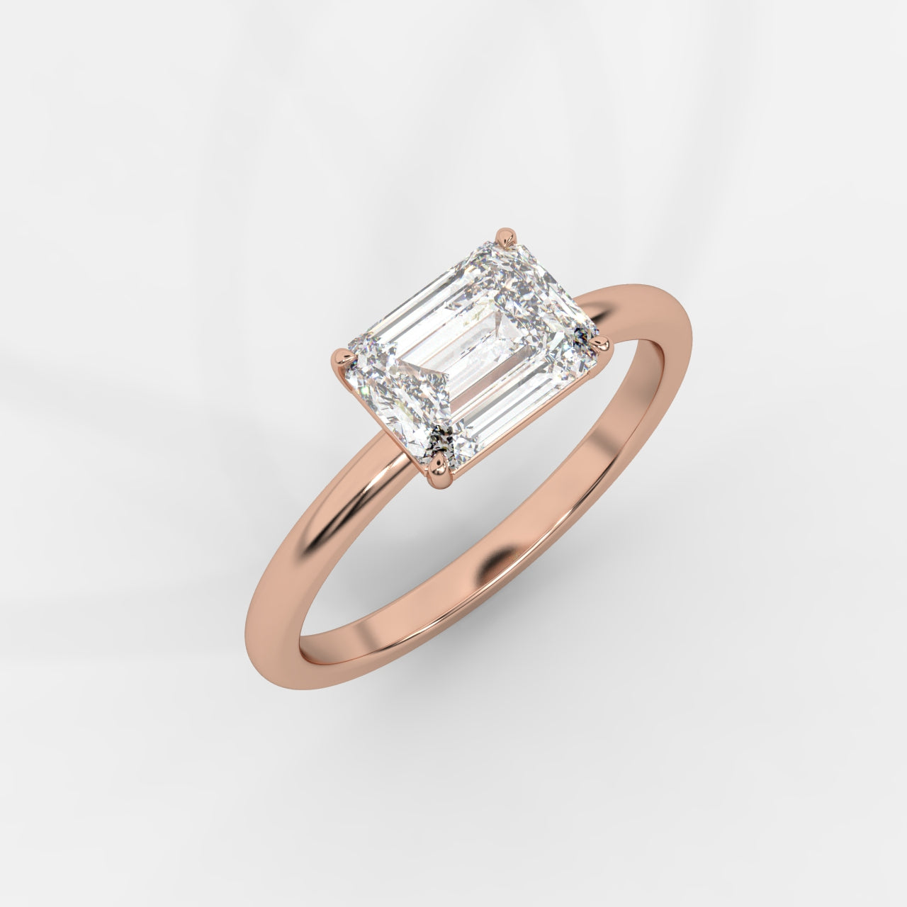 Aria Brilliant East West Solitaire Ring - Emerald