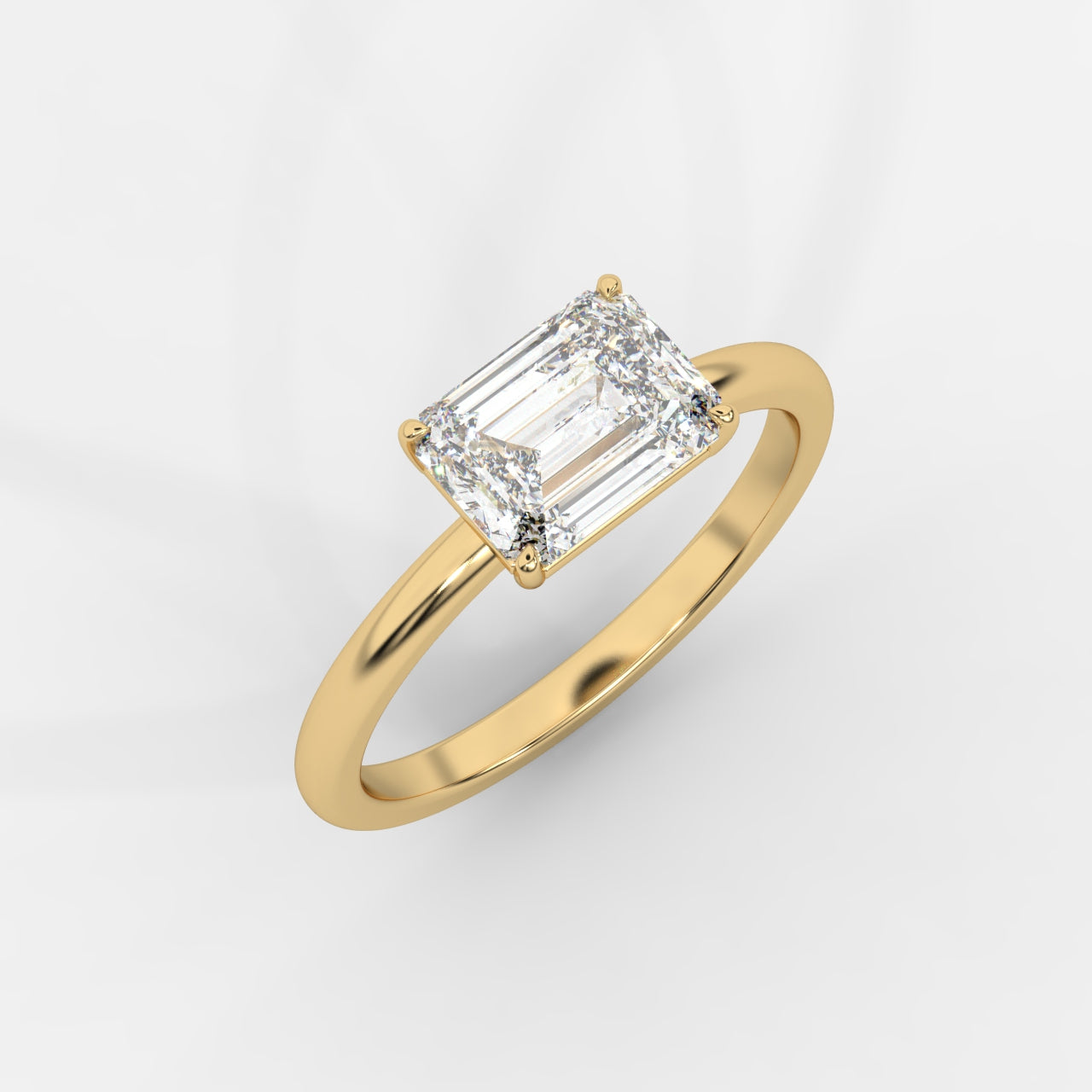 Aria Brilliant East West Solitaire Ring - Emerald