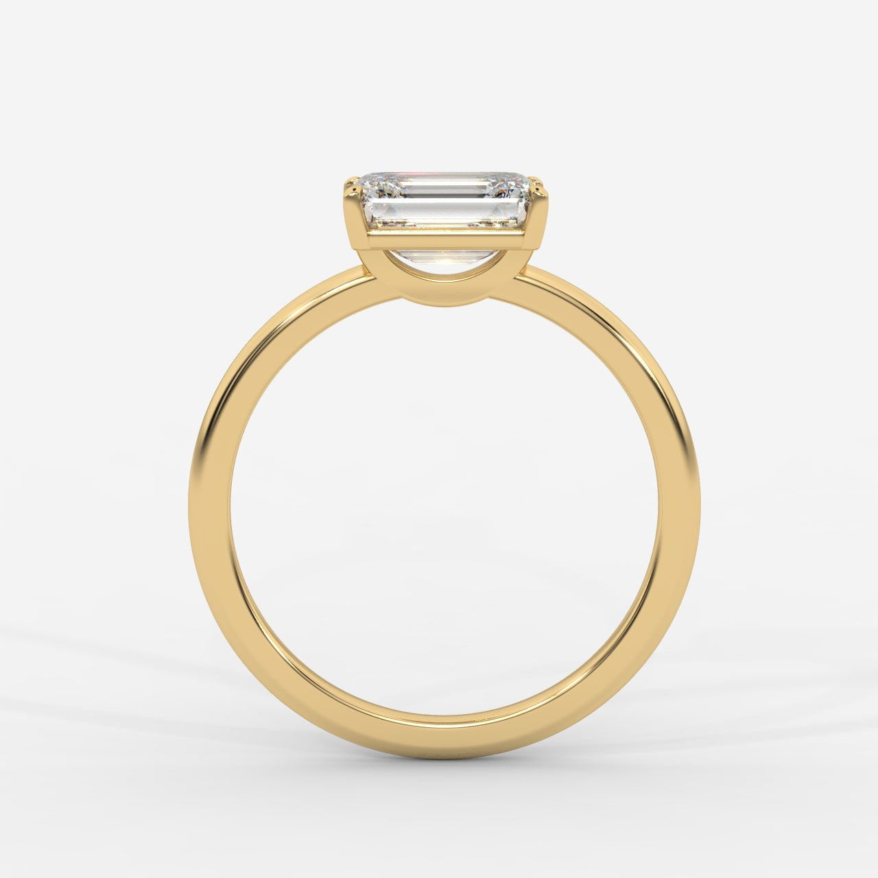 Aria Brilliant East West Solitaire Ring - Emerald