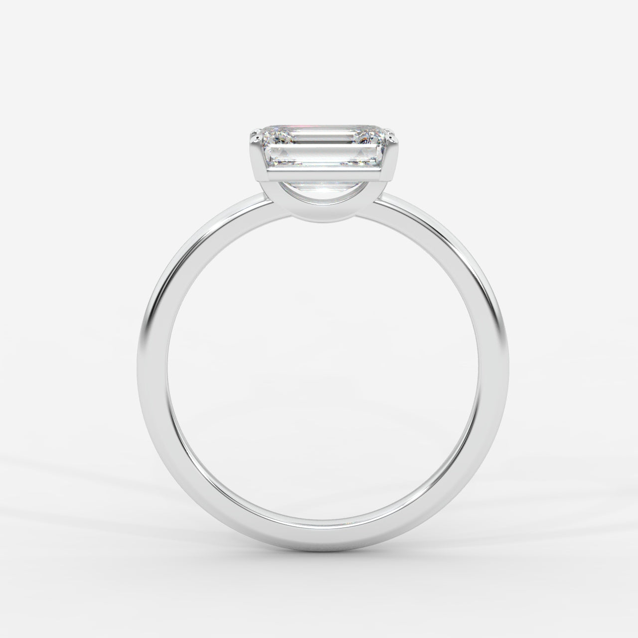 Aria Brilliant East West Solitaire Ring - Emerald