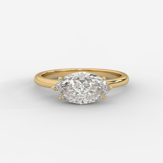 Aria Brilliant East West Solitaire Ring - Marquise