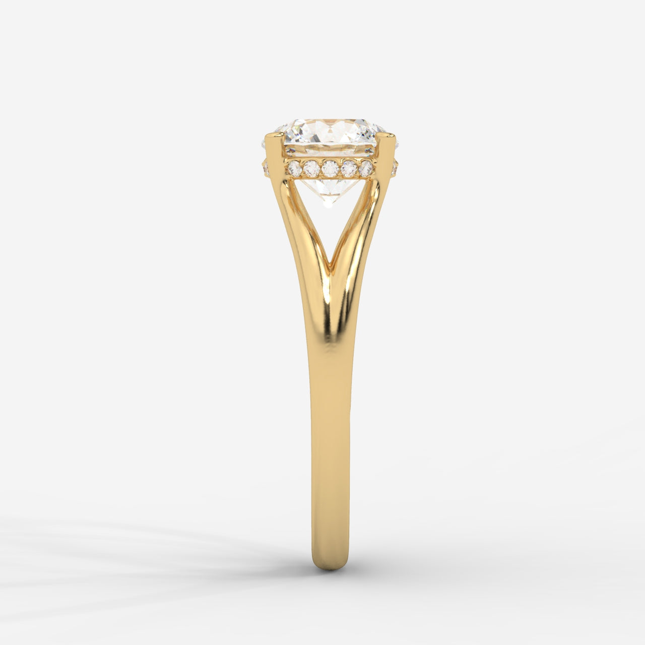 Serena Split Shank Hidden Halo Ring – Round