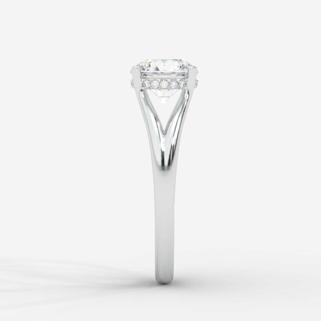 Serena Split Shank Hidden Halo Ring – Round