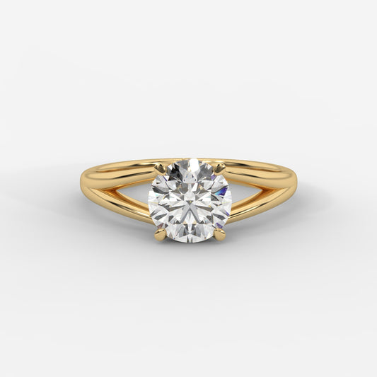 Serena Split Shank Hidden Halo Ring – Round