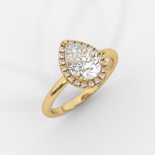 Willow Halo Engagement Ring - Pear