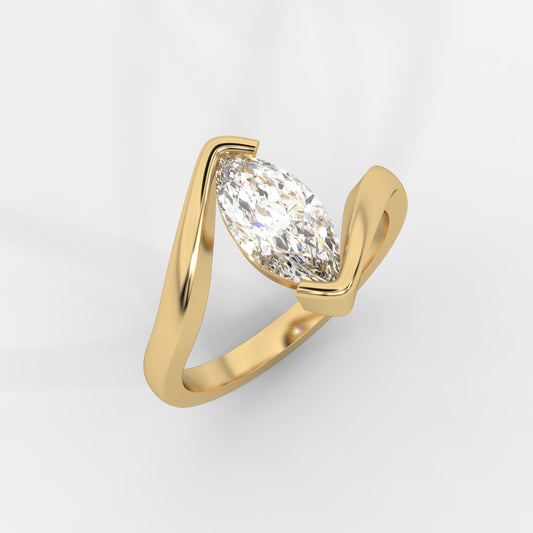 Daisy Wrap Solitaire Ring – Marquise