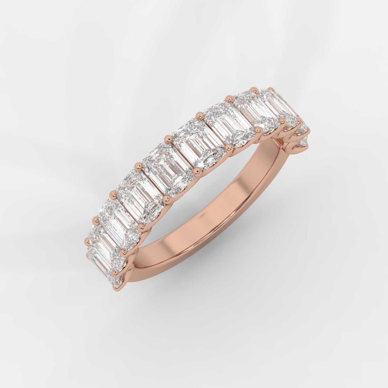Casey Half-Eternity Band – Emerald