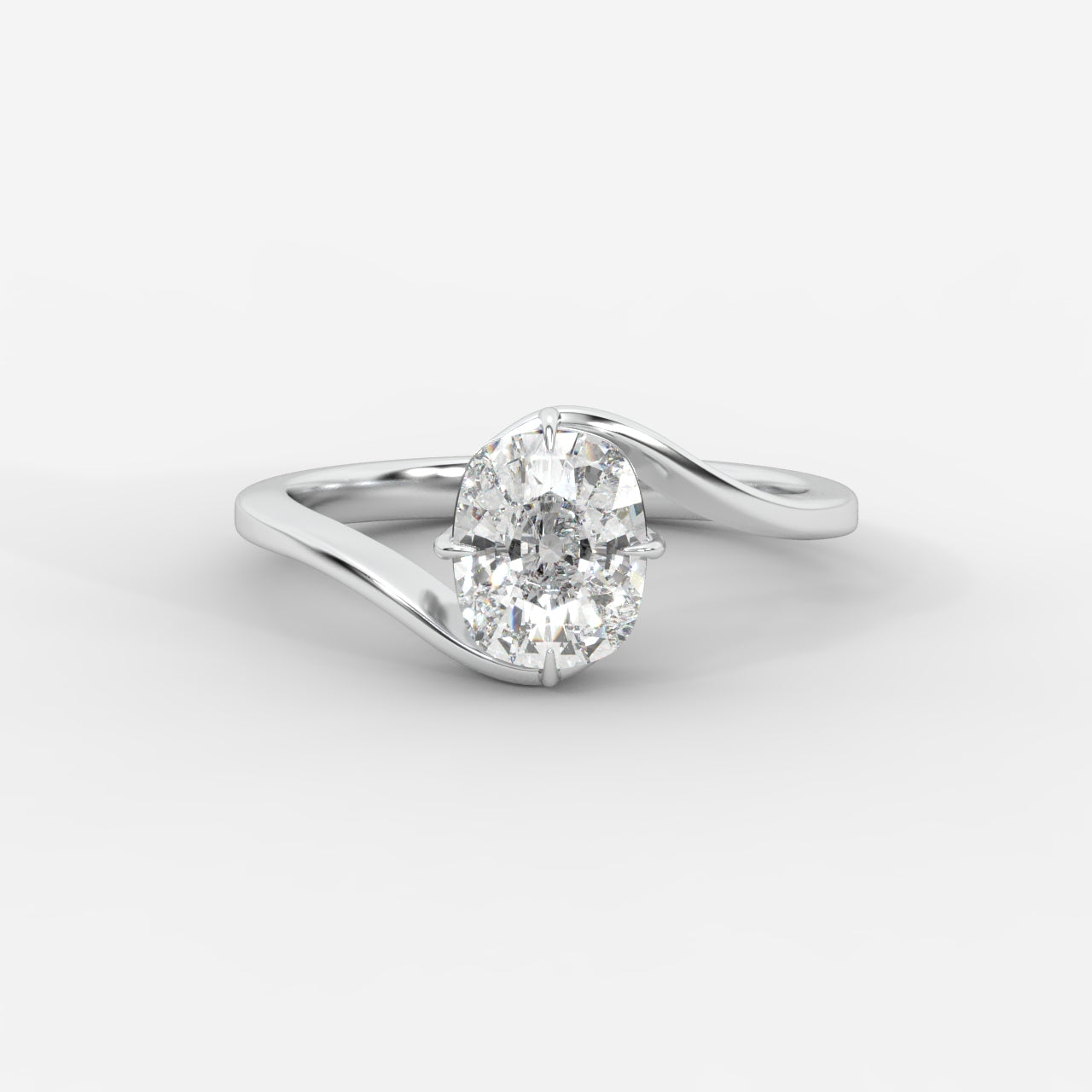 Daisy Wrap Solitaire Ring – Cushion