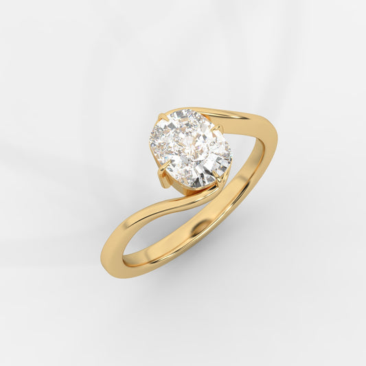 Daisy Wrap Solitaire Ring – Cushion