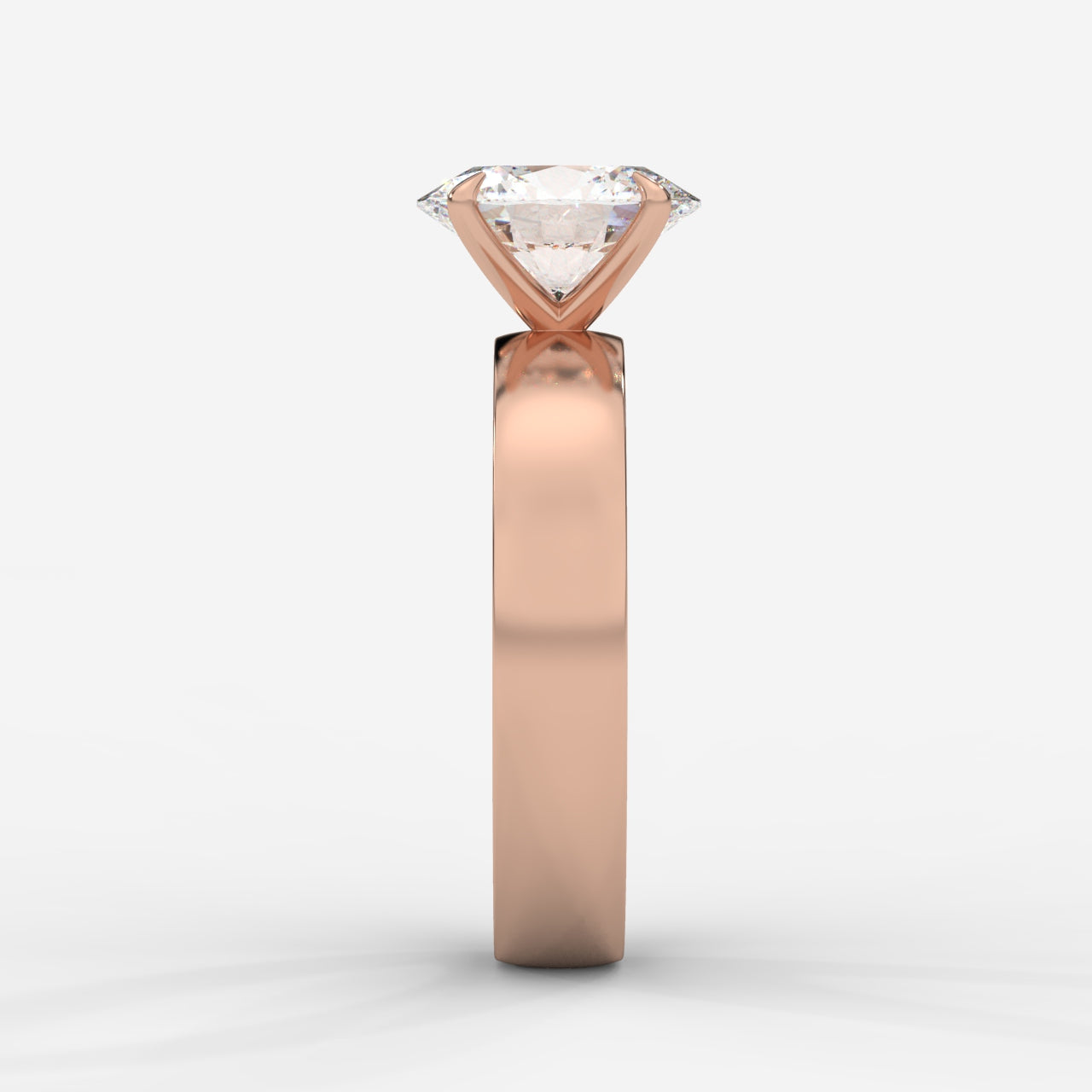 Amelia Cigar Band Solitaire Ring - Oval