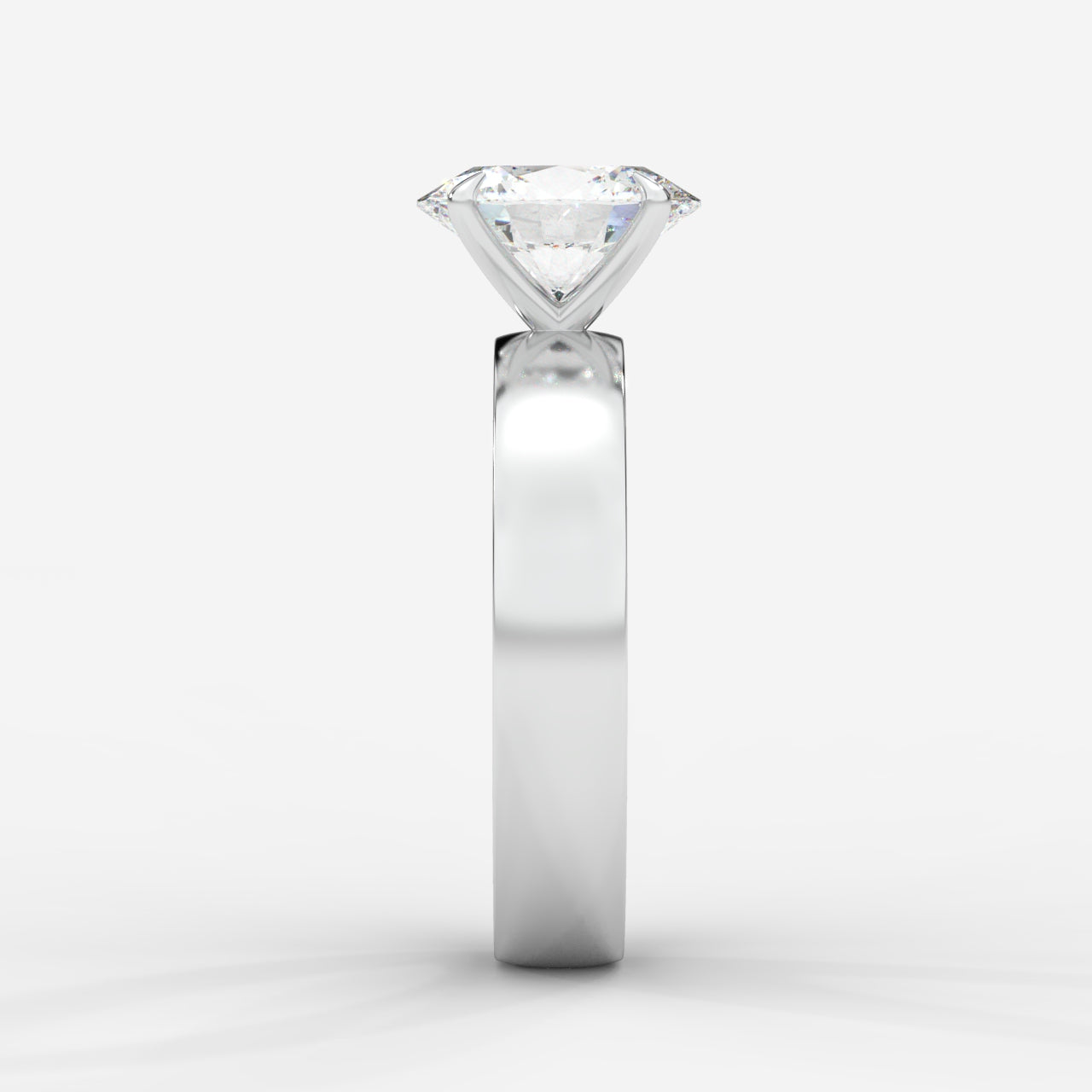Amelia Cigar Band Solitaire Ring - Oval