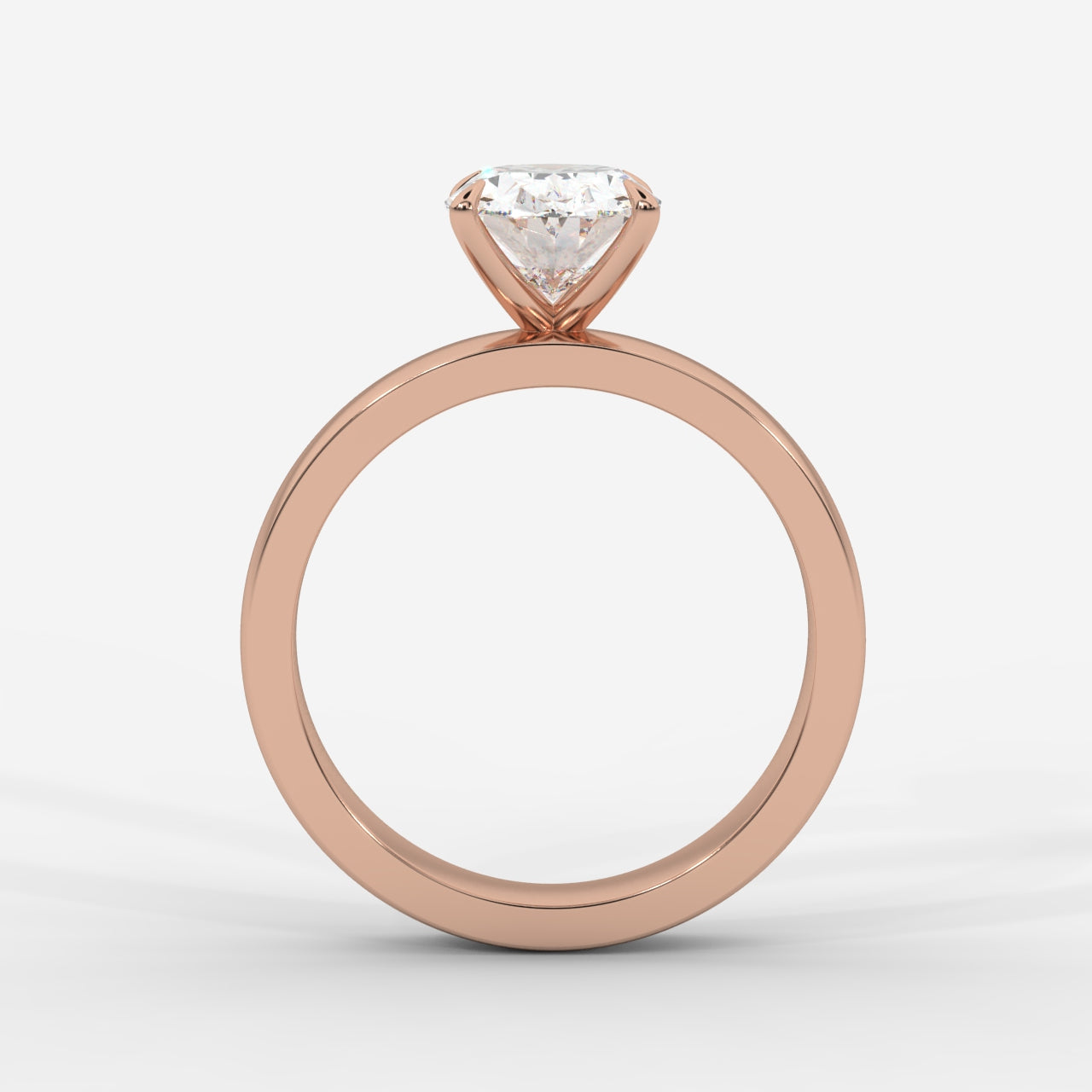 Amelia Cigar Band Solitaire Ring - Oval