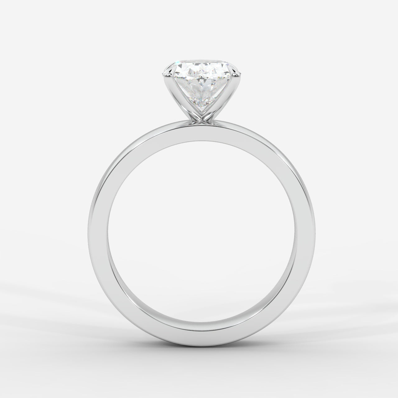 Amelia Cigar Band Solitaire Ring - Oval