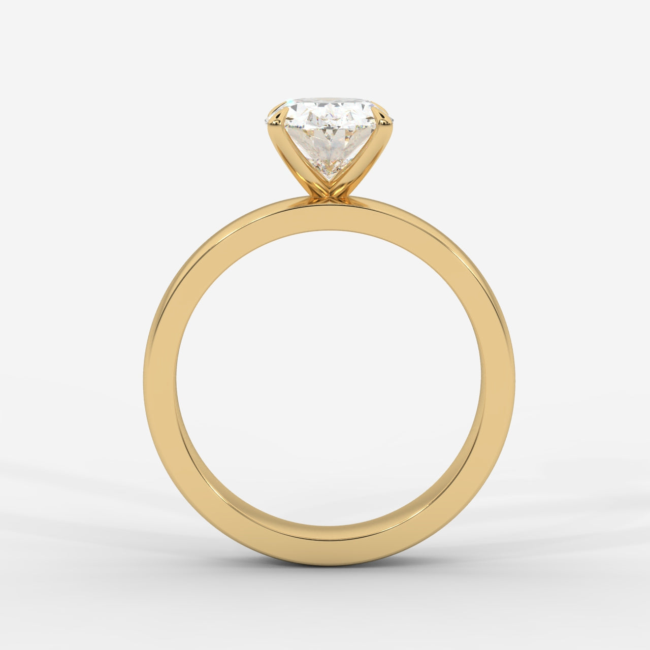 Amelia Cigar Band Solitaire Ring - Oval