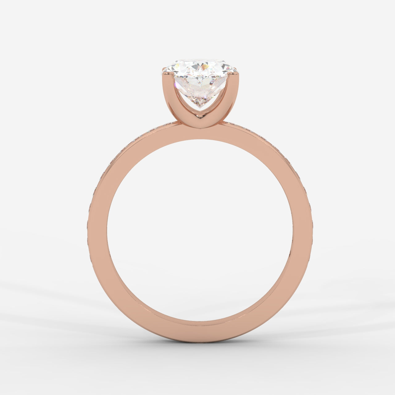 Lydia Channel-Set Solitaire Ring - Oval
