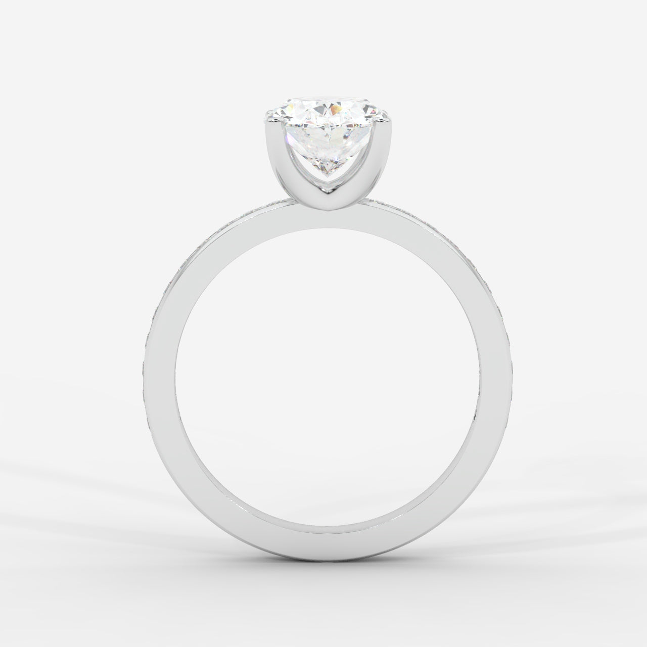 Lydia Channel-Set Solitaire Ring - Oval