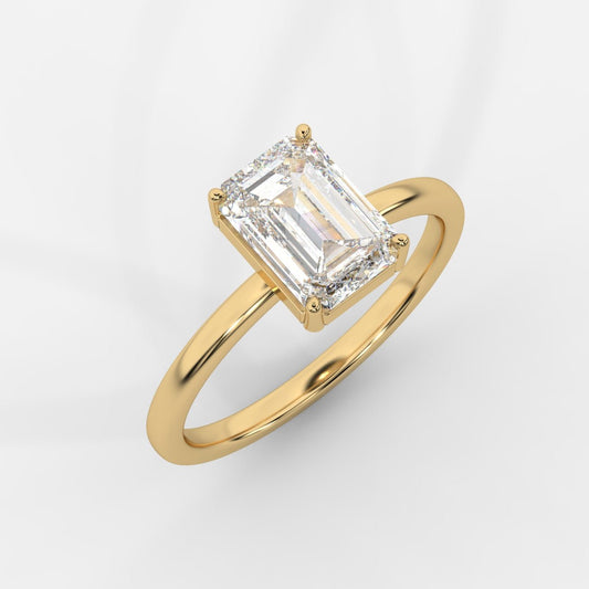 Aria Solitaire Ring - Emerald - AYKA JEWELS