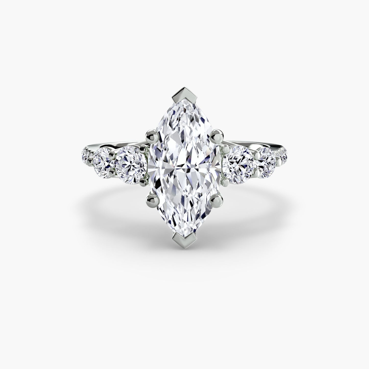 Five Stone Ring with Pavé Band - AYKA JEWELS