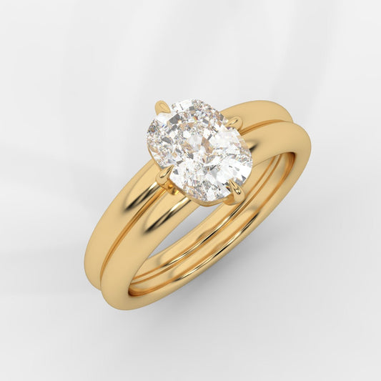 Liberty Double Band Solitaire Ring – Cushion - AYKA JEWELS