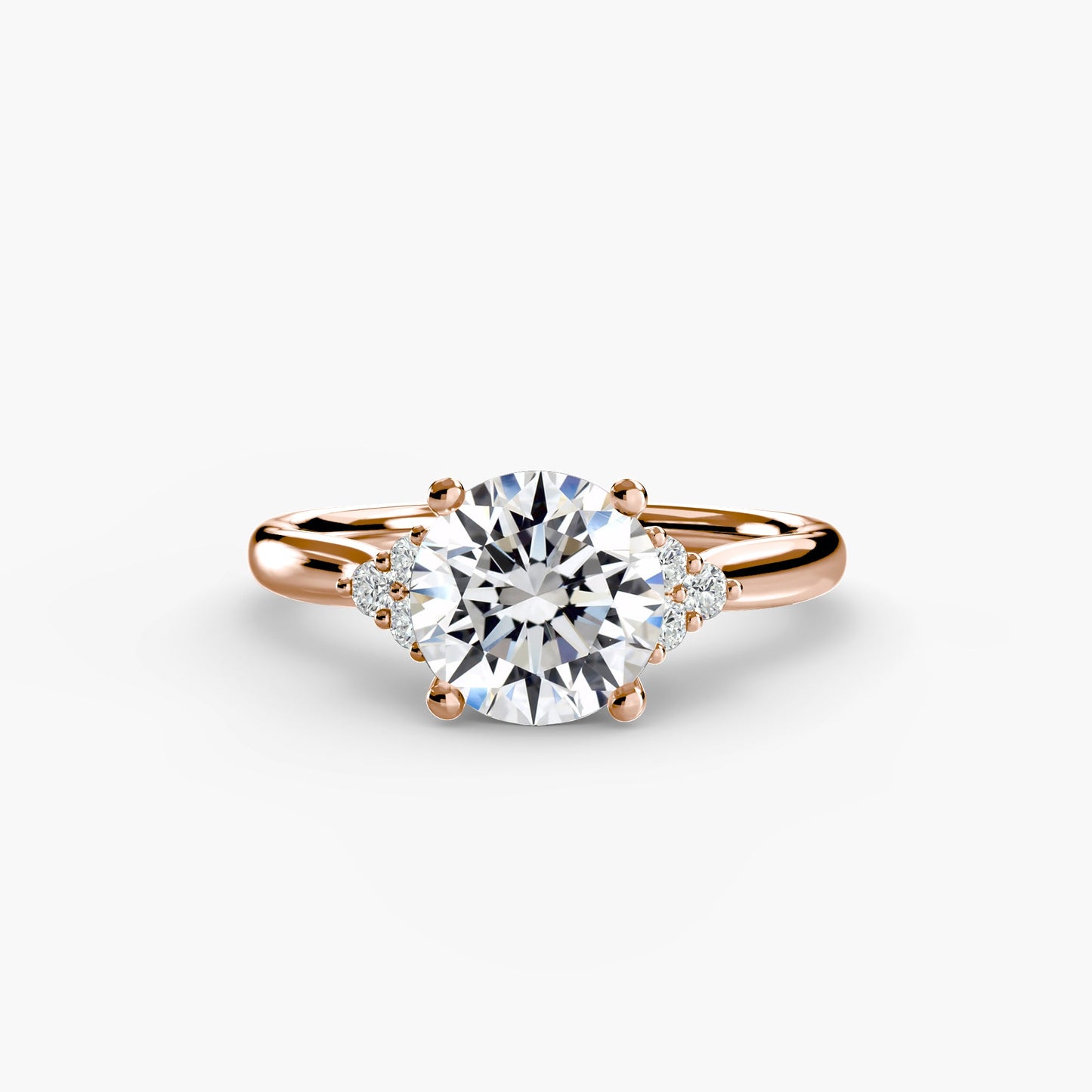 Solitaire with Cluster Shoulders - AYKA JEWELS