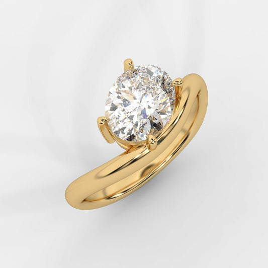 Sway Solitaire Ring - Oval - AYKA JEWELS