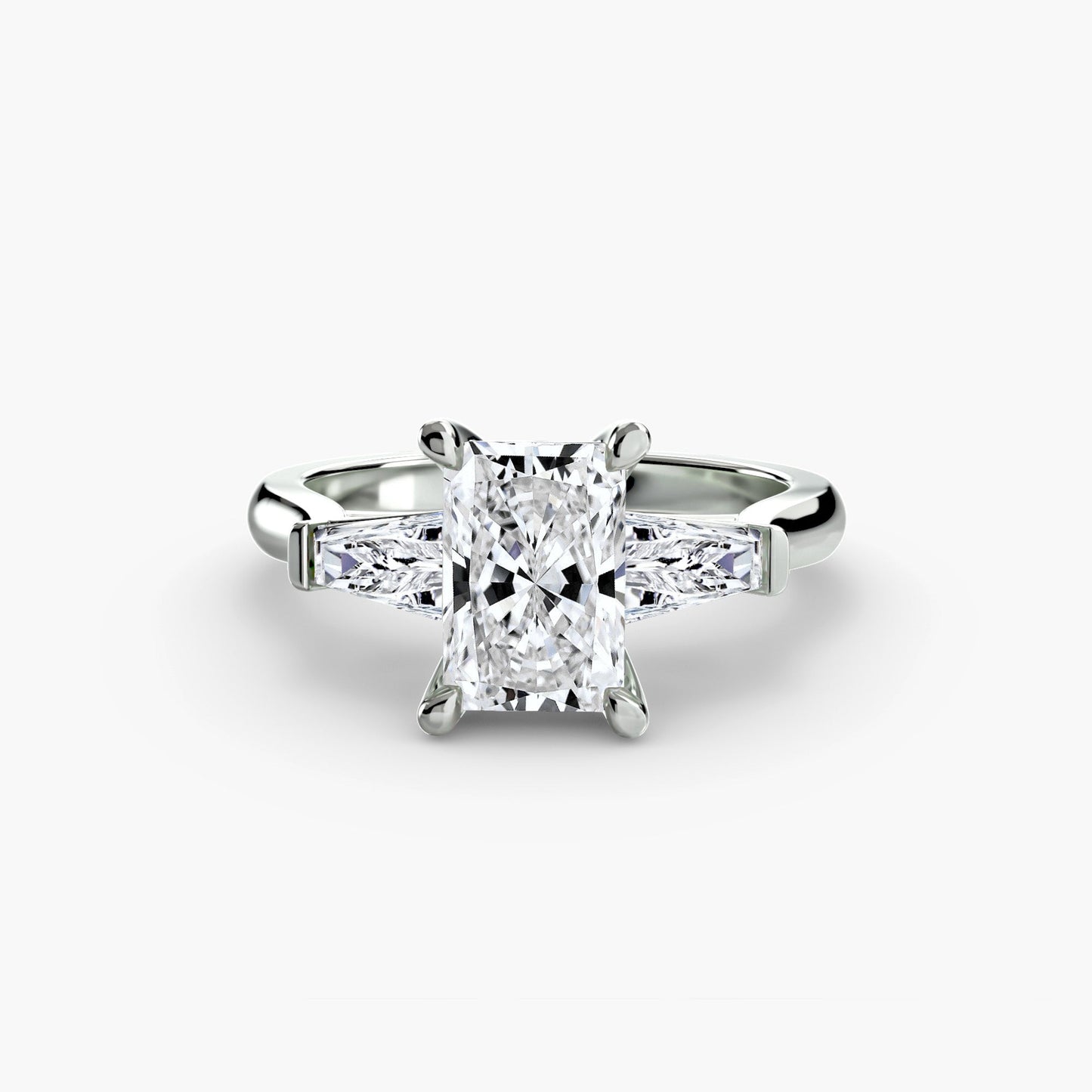 Three-Stone Ring (Baguette Side Stones) 2 - AYKA JEWELS