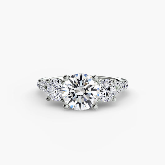 Three-Stone with Pavé Band 3 - AYKA JEWELS