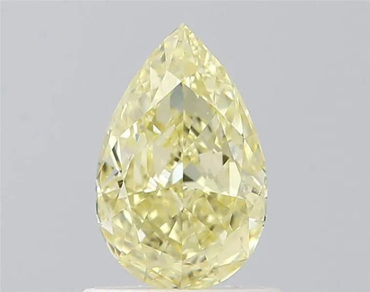 0.71ct Pear Natural Diamond (Colour Fancy Yellow, Clarity IF, GIA Certified)